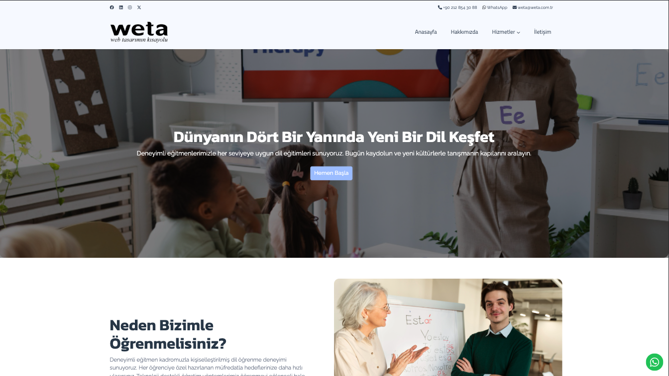 Dil Kursu Web Site Teması