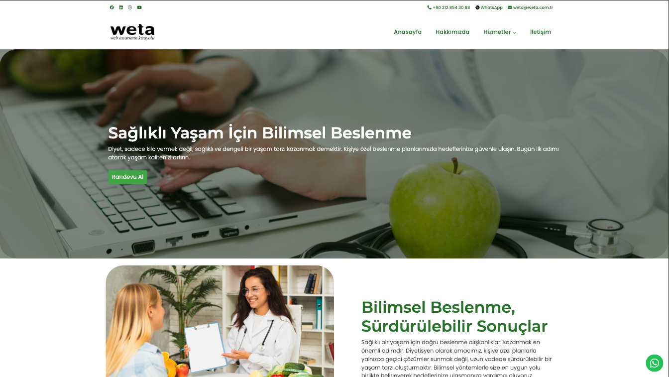 Diyetisyen Web Site Teması