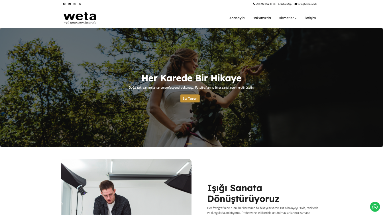 Fotoğrafçı Web Site Teması