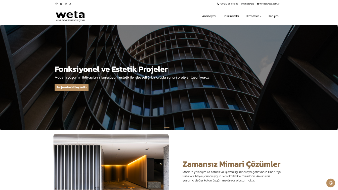 Mimar Web Site Teması