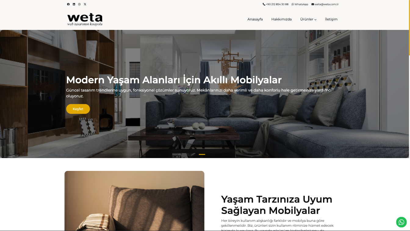 Mobilya Mağazası Web Site Teması