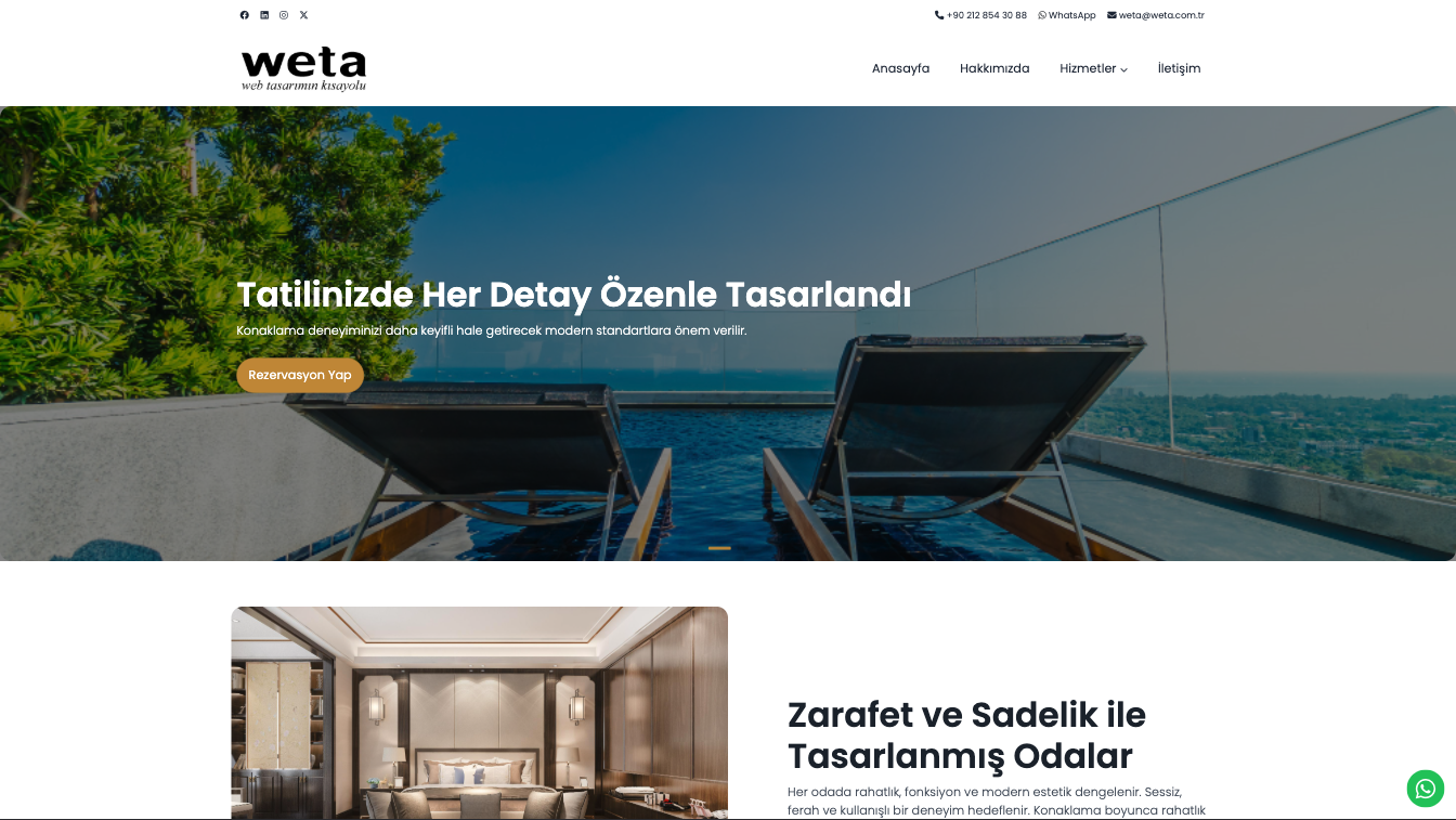Otel Web Site Teması