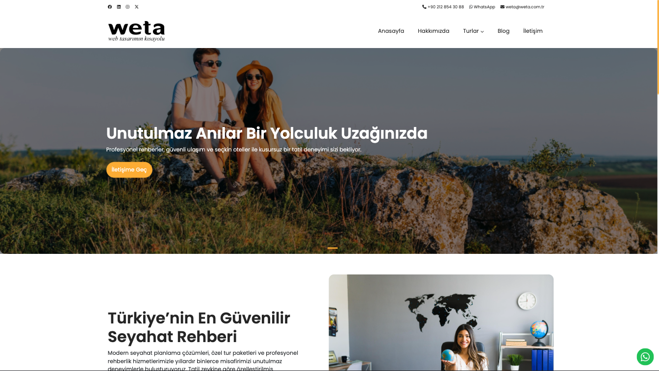 Seyahat Acentası Web Site Teması